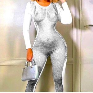 NWOT Xena See Me: Play Tricks Naked XRay Bodycon Romper Jumpsuit